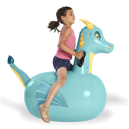 Hop N Go Inflatable Blue Dragon Bouncy Riding