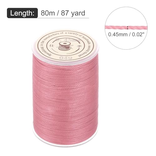 Waxed Cord 0.45mm Waxed Thread 87 Yard Wax String Leather Cord for Bracelet Making