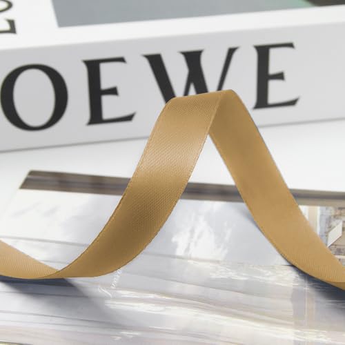 5 8 Inch 100 Yards Satin Ribbon Champagne Gold (300 Foot)