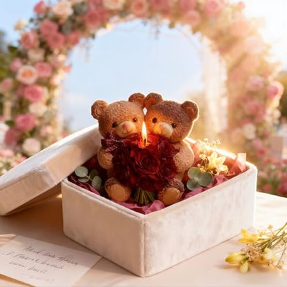 3D Bear Silicone Mold with Flower