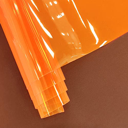HYANG Orange Transparent PVC Super Clear Holographic Vinyl Faux Leather Sheets 1 Roll 12" x 47"