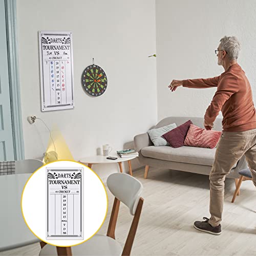 2 Pieces Dart Scoreboard Dry Erase Scoreboard Dart Score Keeper Dart Accessories with 4 Dry Erase Markers for Cricket and 01 Dart Games