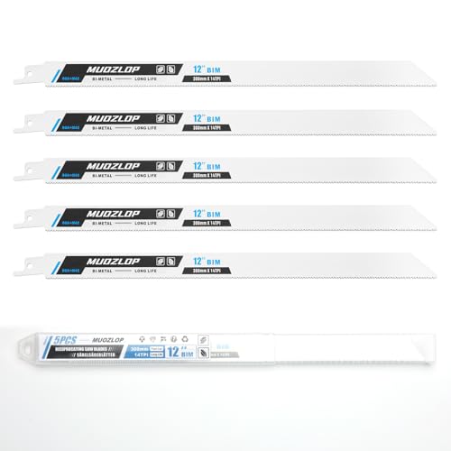 5Pack 12inch 14TPI Metal Reciprocating Saw Blades Set (5 Count)