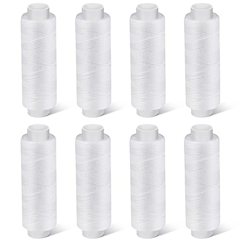 8 Rolls White Thread for Sewing (8 Count)