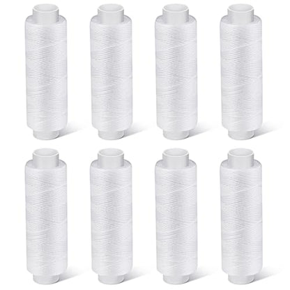 8 Rolls White Thread for Sewing (8 Count)