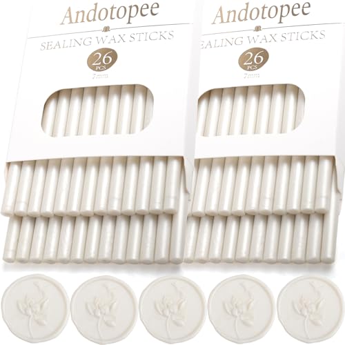 52pcs Pearl White Sealing Wax Sticks for Glue Gun