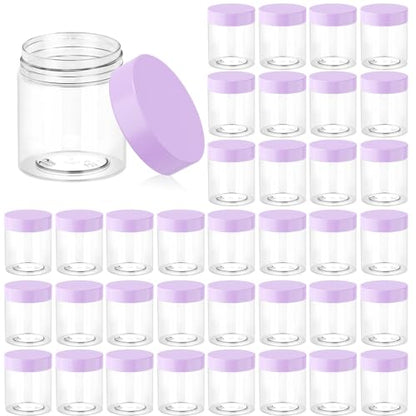 36 Pack 3 OZ Plastic Jars Clear Cosmetic Container with Lids (36 Count)