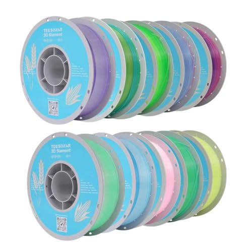 Crystal Rainbow PLA 3D Printer Filament Bundle (352.7396 Ounce)