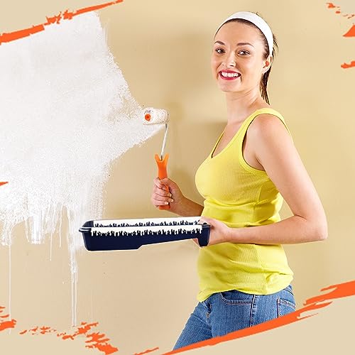 32 Pcs 4 Inch Paint Roller Tray Kit Includes 20 Pcs Disposable Liners and Tray (32 Count)