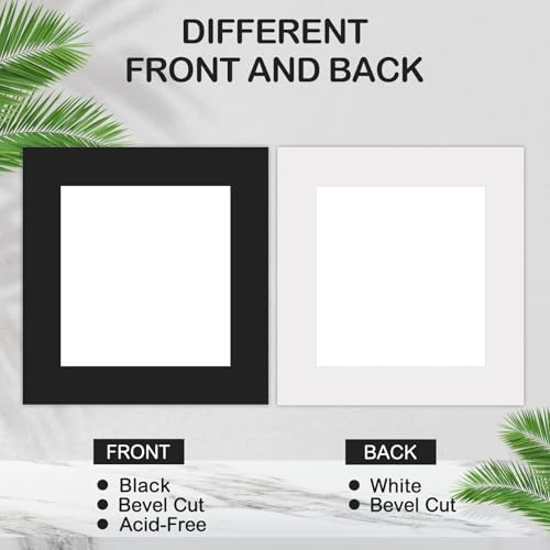 15 Pack 12x12 Black Picture Mats for 8x8 Photos (15 Count)