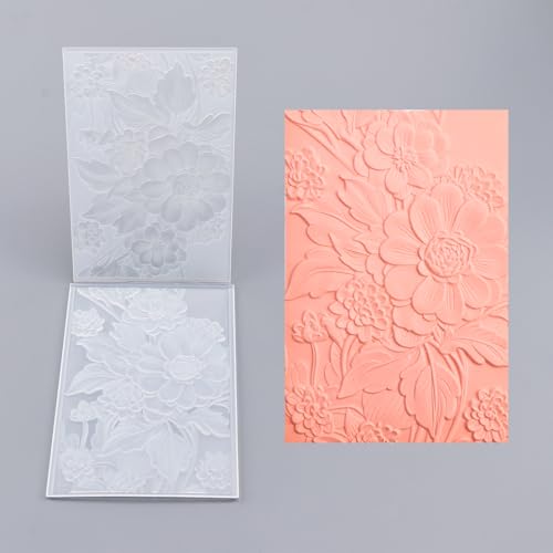 3D Embossing Folder for Card Making Texture Fades Blossom Bloom Floral Plastic Embossing Folder Template for DIY Scrapbooking Paper Card Making Paper Card Embossing Stencil