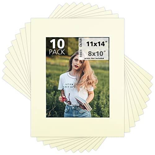Mat Board Center 10 Pack 11x14 Photo Mats for 8x10 Picture (10 Count)