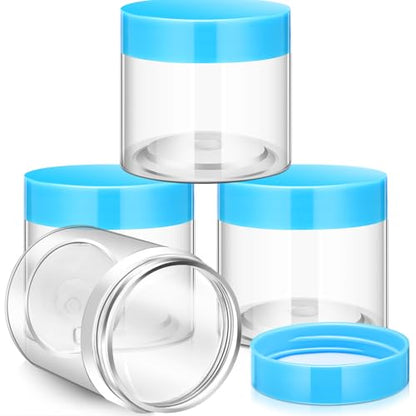 12 Pack 8 oz Plastic Container Jars with Lids Round Clear Travel Cosmetic Container Slime Jars for Toiletries (12 Count)