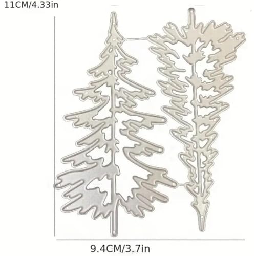 Metal Cutting Dies DIY Merry Christams Embossing Stencil Template Scrapbooking Card Making Mold Photo Album Arts Crafts Tools (2 Count)