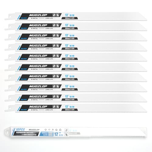10Pack 12inch 14TPI Metal Reciprocating Saw Blades Set