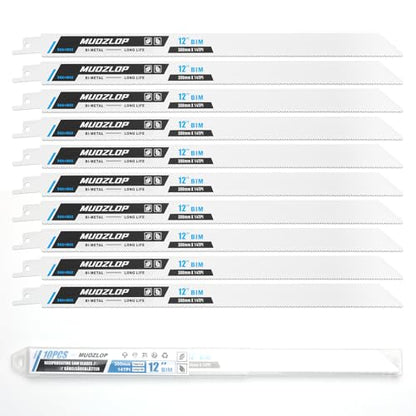 10Pack 12inch 14TPI Metal Reciprocating Saw Blades Set