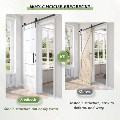 48x96 inch White Barn Door with 8FT Sliding Door Hardware Kit Included & Handle