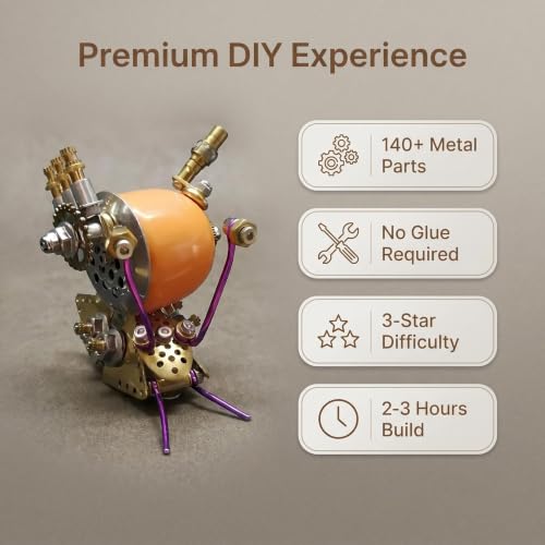 Steampunk Snail 3D Metal Puzzle Mechanical Kits 140+ Pcs DIY Assembly Model 3 (140 Count)