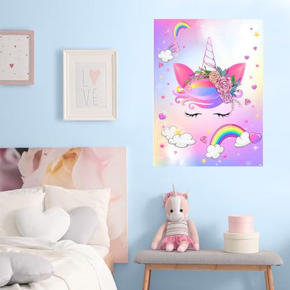 Pin The Horn on The Unicorn Game for Kids Birthday Party