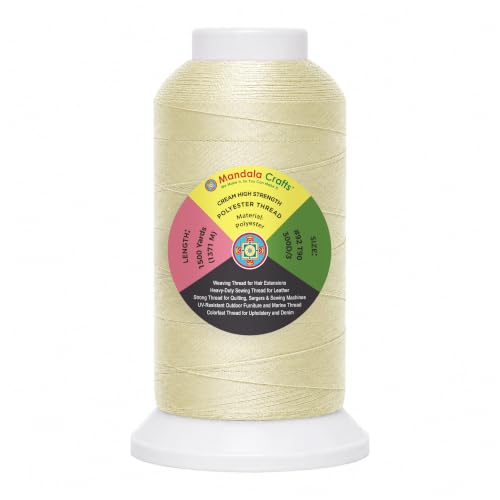 Cream Tex 90 Polyester Heavy Duty Thread for Upholstery