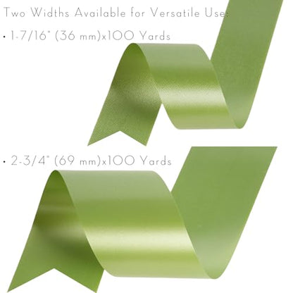 2.5 Inch Sage Green Polypropylene Ribbon