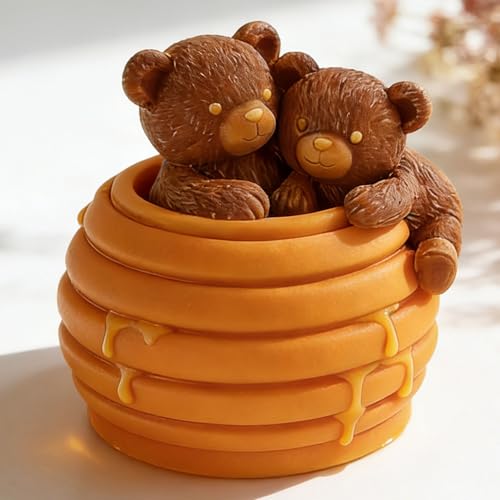 Honeycomb Bear Cylinder Candle & Resin Mold