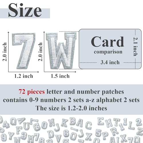 Letter and Number Iron On Patches (72 Count)