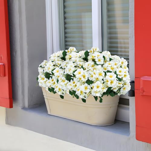 6 Pcs Artificial Geranium Flowers for Outdoors Geranium Silk Flowers Outdoor UV Resistant Garden Plants Faux Flowers for Home Kitchen Table Centerpieces Decor