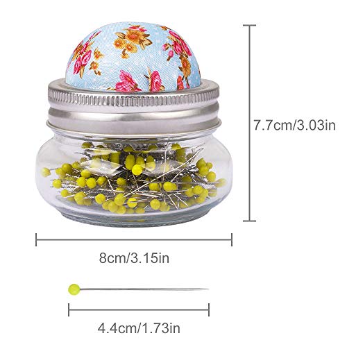 Pin Cushion Kit with Glass Bottle (200 Count)
