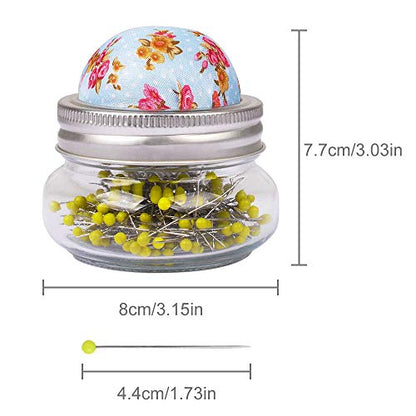 Pin Cushion Kit with Glass Bottle (200 Count)