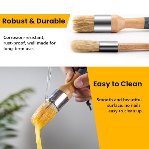 5 Pack Natural Bristle Chalk Wax Brush (5 Count)