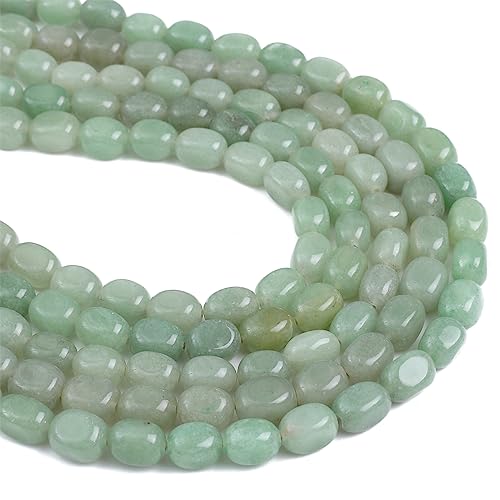 Natural Light Green Aventurine Cuboid Stone Loose Semi Gemstone Beads for Jewelry Making 8mmx12mm 38cm (33 Count)