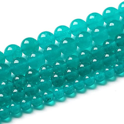 46PCS 8mm Natural Stone Beads Blue Amazonite Jade Stone Round Loose Beads for Jewelry Making DIY Bracelet Necklace 15 Inch (16 Count)
