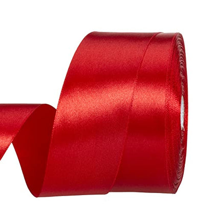 1 1 2 Inch Red Solid Satin Ribbon for Gift Wrapping (150 Foot)