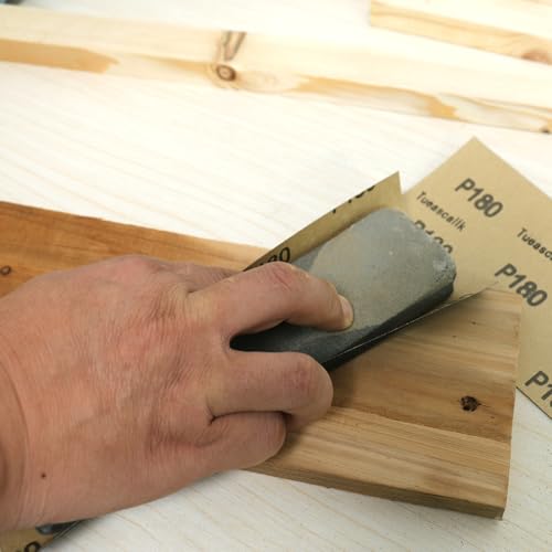 30Pcs 9 x 3.6 Inchs 180 Grit Wet and Dry Handmade Universal Sanding Sheets