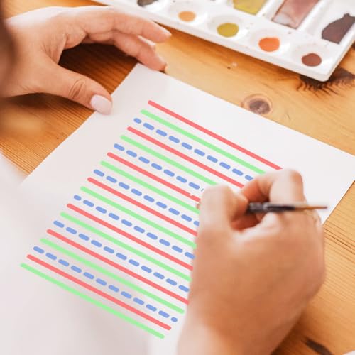 Soft Multiple Useful Line Metal Stencils for Painting Straight Line Stencil Template for DIY Crafts Wavy Line Broken Dotted Line for Painting on Wood Wall Scrapbooking Diary Furniture Decor 4''*7''
