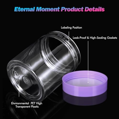 36 Pack 3 OZ Plastic Jars Clear Cosmetic Container with Lids (36 Count)