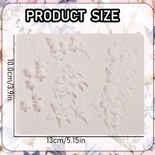 1 Pcs 3D Embossed Flower Fondant Mold