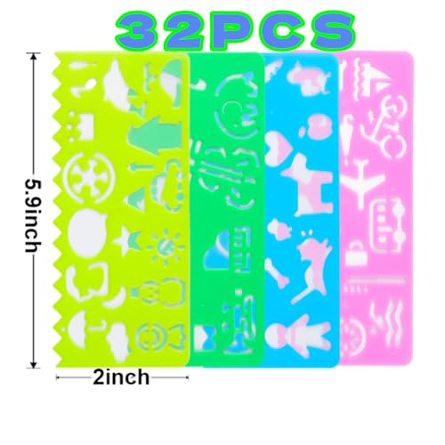 32 pcs Drawing Stencils
