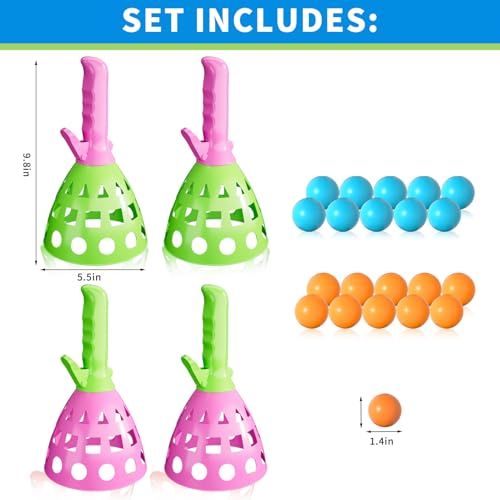 4 Pack Outdoor Game Toys for Kids Boys with 20 Balls Pop Pass Catch Ball Game Outside Toys Gifts for 3 4 5 6 7 8+ Year Old Boys Kids Outside Outdoor Gifts for Ages 4 (20 Count)