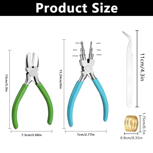2 Pieces 6 in 1 Jewelry Pliers Jewelry Making Tool