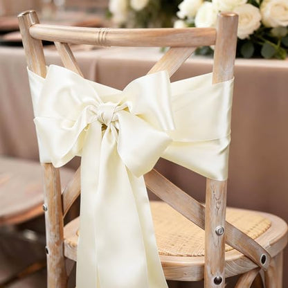 Ivory Satin Ribbon 4 Inch x 10 Yards Double Faced