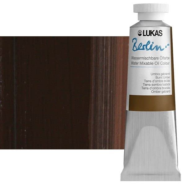 Berlin Pro Artists Water Mixable Oil Paint 37 ml Tube Burnt Umber