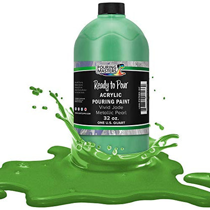 Pouring Masters Vivid Jade Metallic Pearl Ready to Pour Acrylic Pouring Paint (32 Fl Oz)