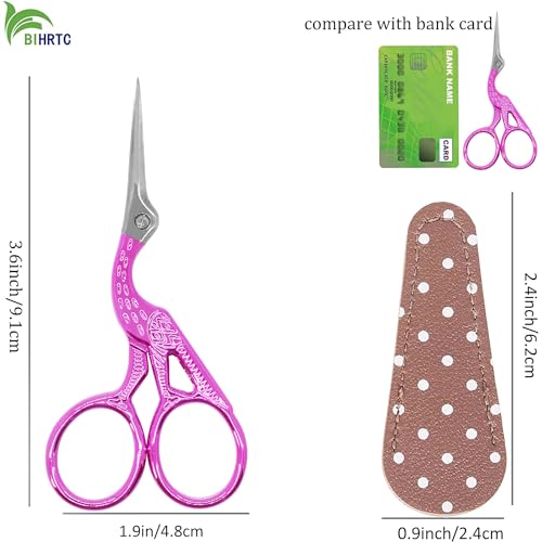 3.6" Little Bird Scissors with Artificial Leather Cover for Crafts