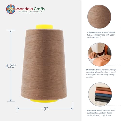 40S 2 Mocha Polyester 4 Pack of Serger Threads Cones