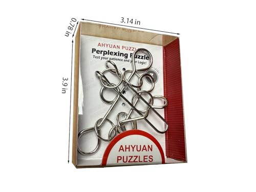 24 Packs Large Metal Wire Puzzles Brain Teaser IQ Puzzles with Individual Solution Paper Box Gift Package Educational Puzzle Games Fidget Toys Magic Trick Toy Party Favors for Kids Adults (24 Count)