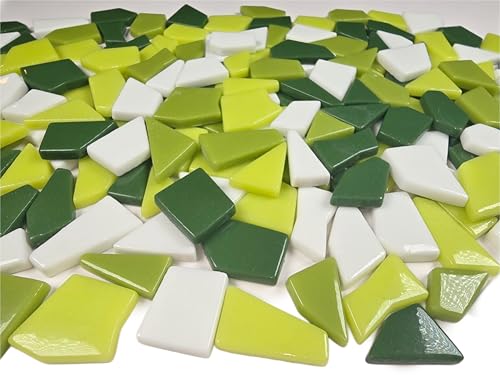 Irregular Glass Mosaic Tiles Bulk 500g Glossy and Iridescent Mosaic Glass Tiles for DIY Projects and Arts and Crafts Solid Colors and Mixes (263 Count)
