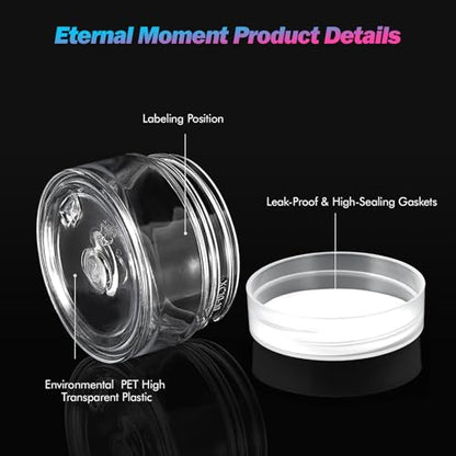 36 Pack 1 OZ Plastic Jars Clear Cosmetic Container with Lids (36 Count)
