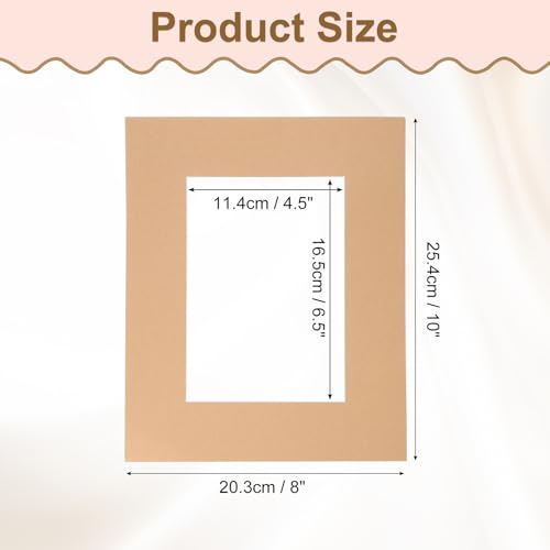 Picture Mats 8 x 10 for 5 x 7 Pictures Acid Free White Core Bevel Cut Frame Mattes for Display Art Measuring